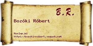 Bozóki Róbert névjegykártya